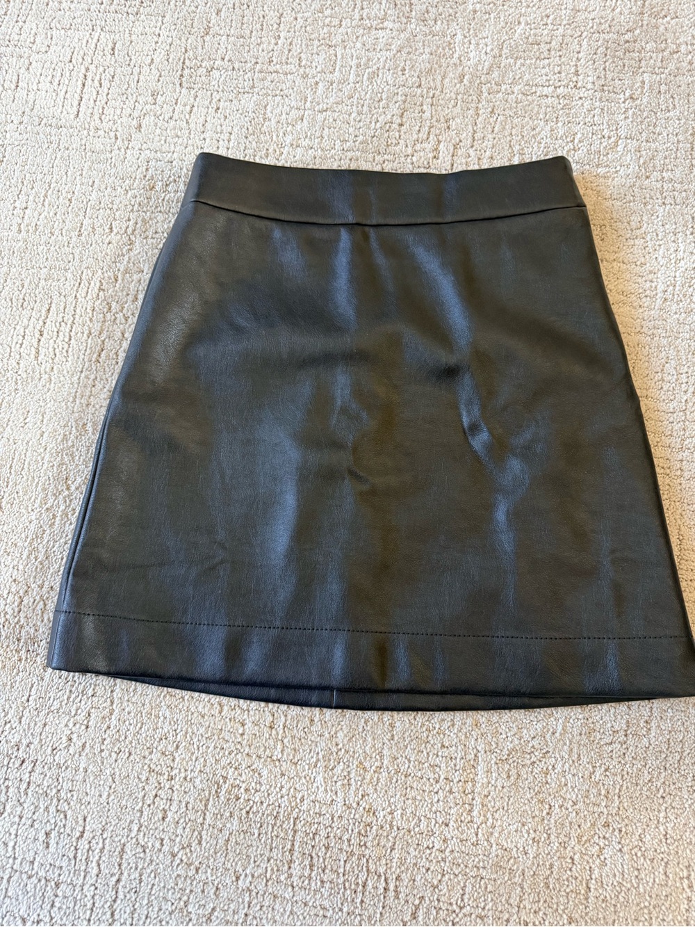 J. Crew Black Faux Leather Mini Skirt
